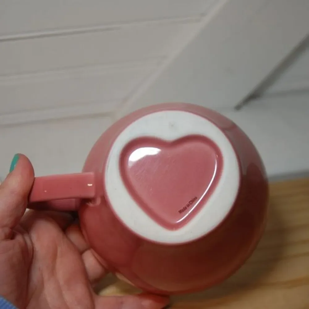 Vintage Starbucks Coffee Co Pink Heart Tea Set‎ Mug and Saucer Love 2005 Y2K
